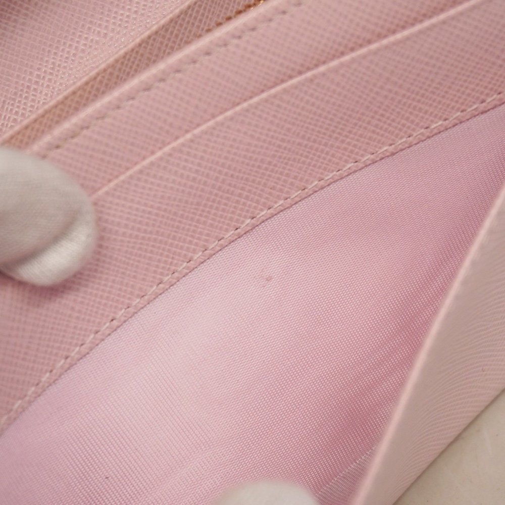 Prada Saffiano Leather Long Wallet, Pink, Women's, P1035694 - Picture 12 of 15